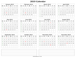 2019 Calendar With Notes 2019 Calendar Calendar Notes Calendar