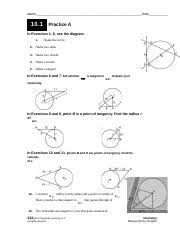 Printable multiplication tables and worksheets, and other math printables test and worksheet generators for math. 10 1 Homework Advanced 1 Name 10 1 Date Advanced Geometry Practice In Exercises 15 Use The Diagram 1 Name Two Radii 2 Name Two Chords 3 Name A Course Hero