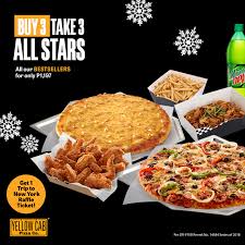 Yellow Cab Pizza S Buy 3 Take 3 All Stars Until Dec 20 2018 Yellow Cabs Food Foodie