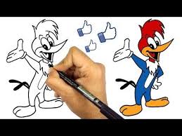 رسم نقار الخشب بأسهل طريقة تعليم الرسم للاطفال كيف ترسم نقار الخشب youtube disney characters fictional characters character