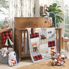Lambs Ivy Little Campers 5 Piece Crib Bedding Set Blue Red Gray Beige Walmart Com