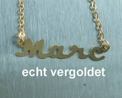 Elegante Collar Marc Cadena Auténtico Dorado Nombre con