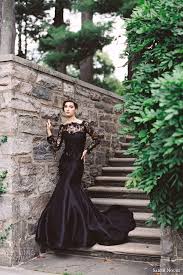 Long sleeve black gothic satin wedding dresses ladies lace applique bridal. 25 Gorgeous Black Wedding Dresses Deer Pearl Flowers