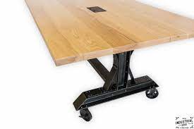 These tables come in a variety of materials and finishes to match your office and improve your working environment. Ash Steel Rolling Conference Table Real Industrial Edge Furniture Custom Industrial Vintage Handmade