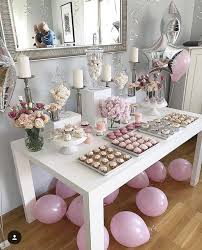 Love This Except The Balloons Wedding Baby Shower Dessert Bar Baby Shower Desserts Birthday Decorations