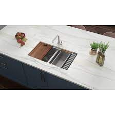 Shop the heart of the home the kitchen is the heart of the home and the sink is the functional centerpiece. Ruvati Roma Workstation Ledge 33 L X 19 W Double Basin Undermount Kitchen Sink Reviews Wayfair