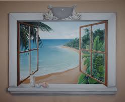 Open Window Beach Mural Beach Mural Window Art Window Mural