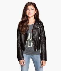 H M Biker Jacket 34 95 Leather Jacket Girl Kids Outfits Leather Jacket