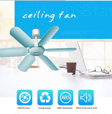 Aux 7w 6 Leaf Super Quiet Soft Wind Mini Household Mute Mini Fan Ceiling Fan Energy Saving Fan Abs Hanging Fan For Home Blue220v Save Energy Ceiling Fan Fan