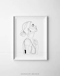 Abstract Line Illustration Minimal Face Drawing In Lines Printable Yellow Fashion Sketch Drawn Female Portrai Strichzeichnung Strichzeichnung Kunst Abstrakt