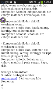 Komponen Abiotik Apa Saja Yang Mungkin Ada Di Ekosistem Kolam Brainly Co Id