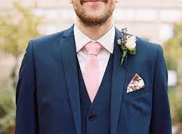 Blue suit brown shoes pink tie. Groom Navy Suit Pink Tie Novocom Top