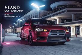For Lancer Ex Led Angel Eye Car Xenon Headlights Vland Mitsubishilancerheadlight Galantfortisheadlight Lancerfortishead Lancer Mitsubishi Lancer Headlights