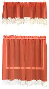 Owned by deborah and john beam, the curtain shop first opened its doors in june 1953 in durham, north carolina. Julia Rustic Kitchen Curtains Burnt Orange Sheer With Macrame Lace Traditional Valances By Curtain Call Houzz