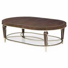 Amini + jane seymour living malibu crest round chairside table. Aico Michael Amini Villa Cherie Oval Cocktail Table Hazelnut Unlimited Furniture