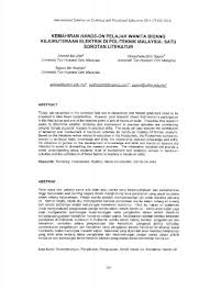(ini contoh yang ringkas sahaja. Top Pdf Kemahiran Hands On Pelajar Wanita Bidang Kejuruteraan Elektrik Di Politeknik Malaysia Satu Sorotan Literatur 123dok Com