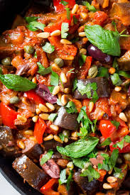 Caponata Siciliana Lazy Cat Kitchen Recipe Caponata Vegetarian Cooking Vegetable Recipes