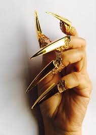 10 Pcs Arrow Claw Rings Golden Claw Rings Gold Nail Guards Metal Nails Sharp Nail Rings Nail Tips In 2020 Claw Ring Nail Guards Sharp Nails
