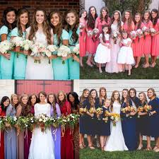 Duggar Bates Comparisons On Instagram First One Which Duggar Girls Bridesmaid Party Looks Jessa Duggar Wedding Dress Duggar Wedding Jessa Duggar Wedding