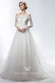 Long sleeve dresses are versatile, too. Scalloped Illusion Long Sleeve Bridal Ball Gown Vq