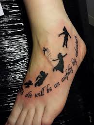 Pin By Eliana Dilucas On Makeup Foot Tattoos Peter Pan Tattoo Trendy Tattoos