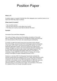 An effective position paper can be broken into five simple parts for example, a topic background on the issue of human trafficking might provide the official definition of human trafficking (the illegal abuse of individuals through coercion, deception, and other recruitment and harboring for sexual and. Sample Works Yis Model United Nations