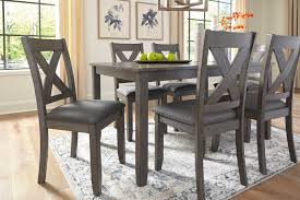 Newport dove grey corner dining set high seat backs and a bench for 6. Rent Signature Design By Ashley Caitbrook 6 Piece Dining Set Same Day Delivery At Rent A Center