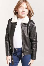 Forever 21 Girls Girls Faux Shearling Moto Jacket Kids Girlsclothes Affiliate Girl Outfits Kids Fashion Girl Kids Jacket