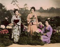 Japan Girls Picking Flowers Japan Girl Japanese Kids Japan