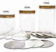 Wholesale Empty clear Plastic Jar Food Grade Nuts Packaging Pet Container  Plastic Candy Jars with Aluminum Lid 450ml 500ml 750ml