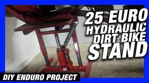 Home Made Hydraulic Dirt Bike Stand Less Than 25 Euro Diy Bike Stand Bike Stand Diy Dirt Bike
