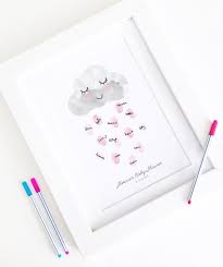 Personalised Baby Shower Fingerprint Guest Book Happy Little Etsy In 2020 Baby Shower Fingerprint Cloud Nursery Decor Rain Cloud Nursery