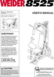 weider 8525 system wesy1951 users manual