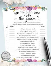 Rd.com knowledge facts there's a lot to love about halloween—halloween party games, the best halloween movies, dressing. Did The Bride Really Know The Groom Bridal Shower Game L Etsy In 2021 Bridal Shower Games Bridal Shower Activities Bridal Shower