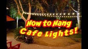 Check spelling or type a new query. How To Hang Outdoor Cafe Lights Or String Lights On A Wire Youtube