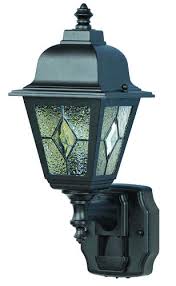 Heath Zenith Black Decorative Motion Sensor Outdoor Security Wall Light At Menards