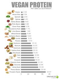Vegan Protein Chart Food Vegan Protein Vegan Foods