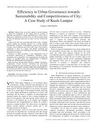 Kuala lumpur's vision is to be a world class city. Pdf Efficiency In Urban Governance To Enhances Competitiveness Of City Region Dr Azmizam Abdul Rashid Academia Edu