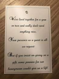 Honeymoon Wish Poem We Added Into Our Invites Instead Of A Wedding Gift List We Made These Ourselves Very Honeymoon Wish Wedding Gift List Wedding Gift Poem