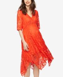 Taylor Maternity Lace Handkerchief Hem Dress Macys Com Lace Maternity Dress Dresses Stylish Maternity Dress