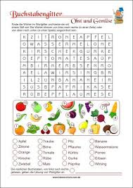 Obst Und Gemuse Buchstabengitter Fur Vorschul Und Grundschulkinder Arbeitsblatter Fur Die Vorschule Grundschule Obst Und Gemuse