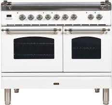 Zline autograph edition 48 6.0 cu. Ilve Updn100fdmpbx Nostalgie Series 40 Inch White Dual Fuel Freestanding Range In White Appliances Connection