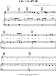 Maybe you would like to learn more about one of these? Gloria Gaynor I Will Survive Sheet Music In A Minor Transposable Download Print Sku Mn0038808