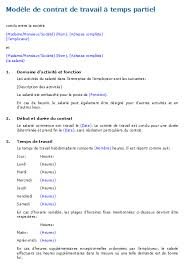 Contrat de travail cdd temps partiel. Contrat De Travail Temps Partiel Modele A Telecharger