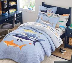 Package includes (1) one twin/full comforter (72x86), (1) one full size remove promptly. Shark Party Bedding Set Pottery Barn Kids