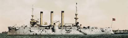 About 50 feet (15 m) of her length was a ram. Uss Brooklyn 1895
