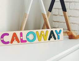 Custom wooden puzzles for toddlers. Personalized Wooden Name Puzzle By Busypuzzle First Preschool Puzzle Is The Best Unique Personalized Baby Gifts Personalised Gifts Handmade Preschool Puzzles