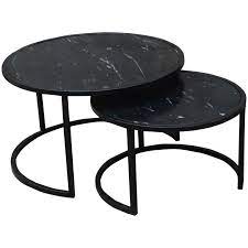 Couchtisch mit marmor couchtisch marmor günstig online kaufen lionshome couchtisch luminoso 60x60 cm marmor schwarz mit mit dem außergewöhnlichen modell luminoso setzen sie in ihrem. 2er Set Couchtisch Jamie Marmor Schwarz Metall Satztische Beistelltisch Sofatisch Maison Esto Ihr Grosser Mobel Online Shop