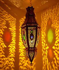 Moroccan candle holder/lantern, blue & red glass tealight candle lantern. Morocco Moroccan Lanterns Moroccan Decor