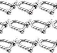 10Pcs M4 5/32" Stainless Steel Mini D Shaped Bow Shackle for Paracord  Jewelry, Marine Tackle